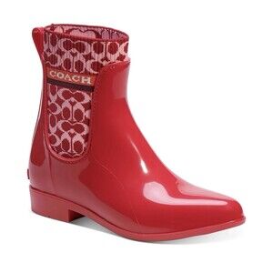 Coach Rivington Red Candy Apple Rain Boot Ankle RIGHT SHOE ONLY AMPUTEE Size 7